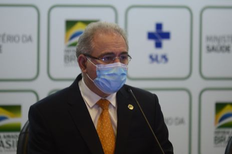 O ministro da Saúde, Marcelo Queiroga, durante anuncio do Plano de vacinação para atletas olímpicos