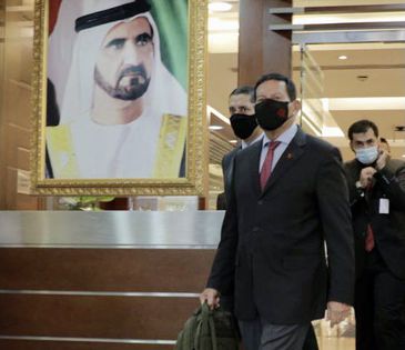 O vice-presidente Hamilton Mourão chega a Dubai, nos Emirados Árabes Unidos, onde vai participar da Expo 2020 Dubai